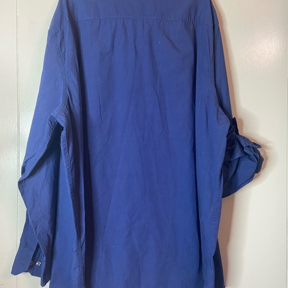 Apt 9 2XB blue mens longsleeve button down Shirt big & tall adjustable sleeves - Picture 5 of 8